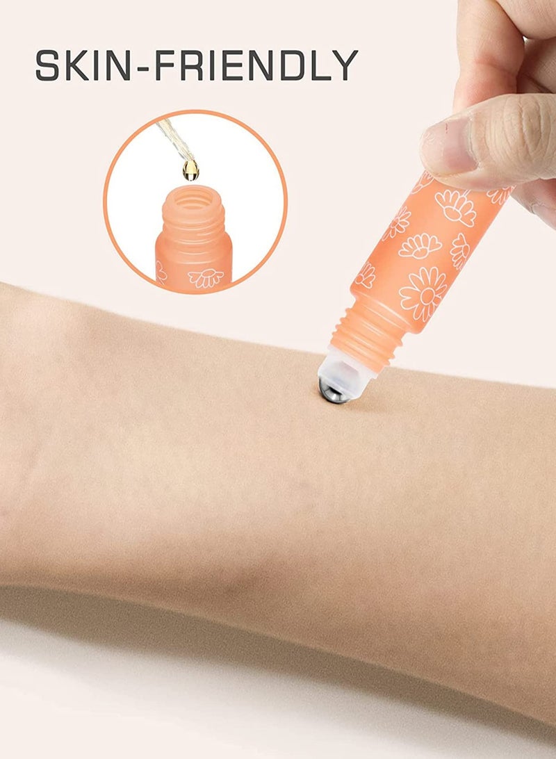 زجاجات رولر للزيوت الأساسية، زجاجة سعة 10 مل مع كرات من الفولاذ المقاوم للصدأ، زجاجات عطرية شفافة قابلة لإعادة التعبئة، تشمل فتاحة وقطارة - Image 3