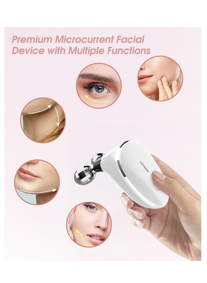 KASTWAVE Microcurrent-Facial-Device, Microcurrent Face Massager Roller for Skin Care, Firm Facial Lines and Lift Facial Contours, Facial Massager Face Rollers for Women and Men, Glossy White, 1 Pcs - Image 3