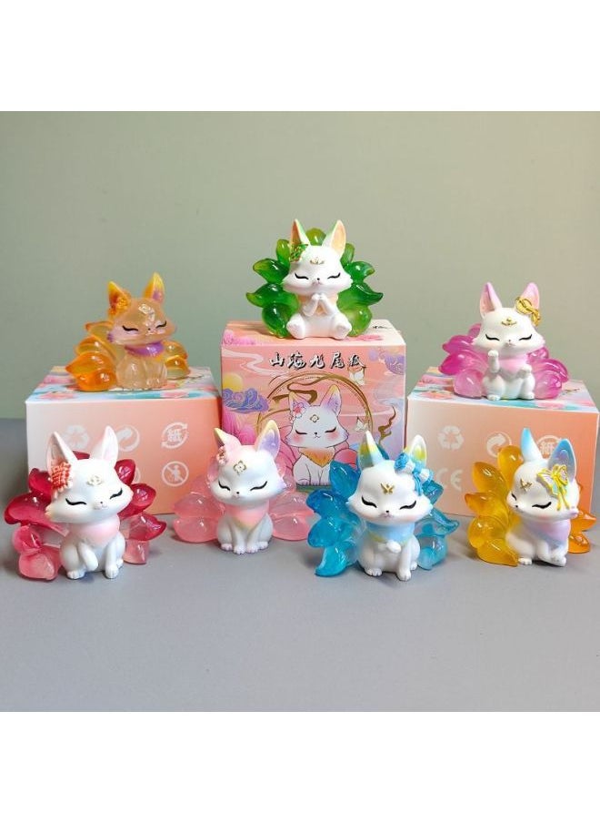 Genuine Shanhai Nine-tailed Fox Second Generation Blind Box Internet Red Children's Toy Girl's Birthday Gift Dismantling Busy And Boys' Tide-Color:A Random Blind Box Of The Second Generation Of The Nine-tailed Fox From Shanhai-Specification:Standard