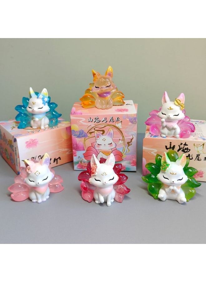 Genuine Shanhai Nine-tailed Fox Second Generation Blind Box Internet Red Children's Toy Girl's Birthday Gift Dismantling Busy And Boys' Tide-Color:A Random Blind Box Of The Second Generation Of The Nine-tailed Fox From Shanhai-Specification:Standard