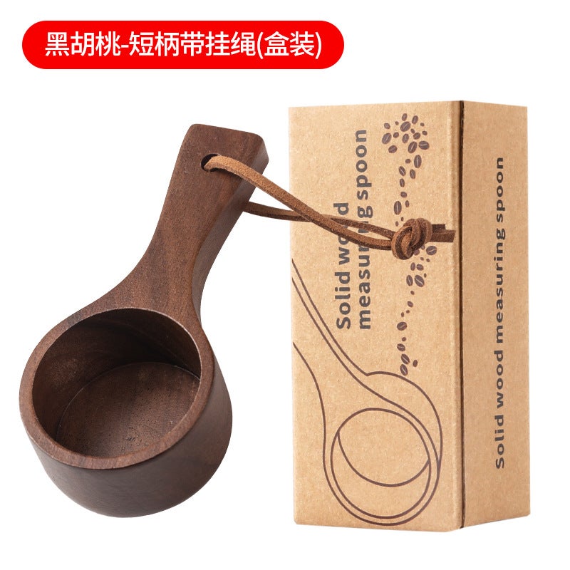 Black Walnut Coffee Scoop Wooden Measuring SpoonBlack walnut-short handle with lanyard (boxed) Black walnut-short handle with lanyard (boxed) 