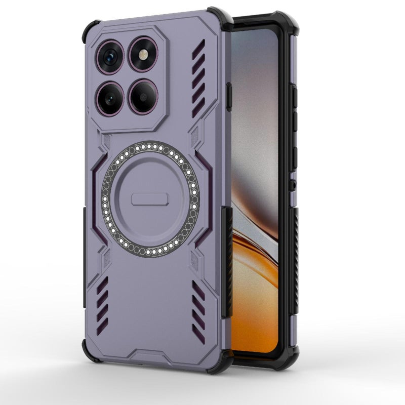 erorex For Motorola Edge 60 Pro 5G  Armor MagSafe Magnetic Ring Shockproof Phone Case(Purple) - Image 1