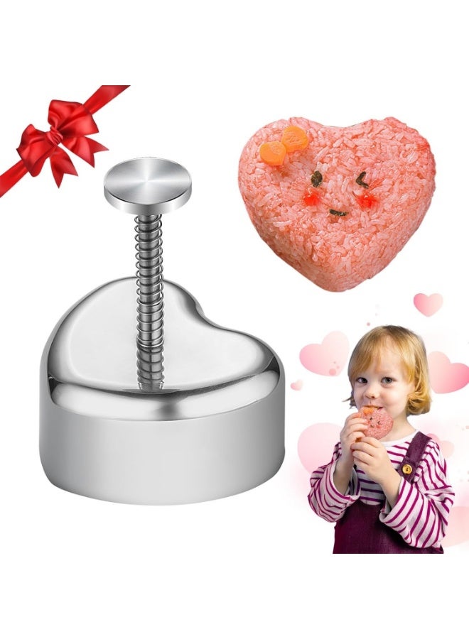 Heart-Shaped Onigiri and Spam Musubi Mold - Stainless Steel Rice Ball Mold - Valentine's Day Gifts for Kids - Image 1