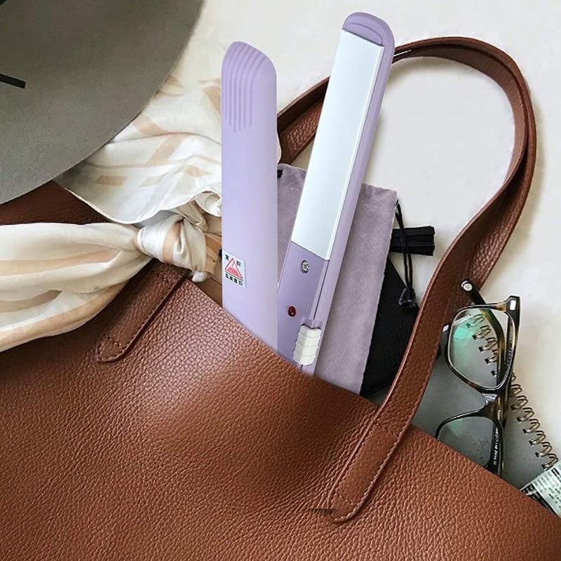 كلاراكو مكواة تجعيد صغيرة، مكواة تجعيد صغيرة مزدوجة الاستخدام، مكواة فرد شعر صغيرة، مكواة فرد شعر سيراميك 2 في 1، مكواة تجعيد شعر بلوح تورمالين، مكواة تجعيد شعر احترافية (أرجواني) - Image 4