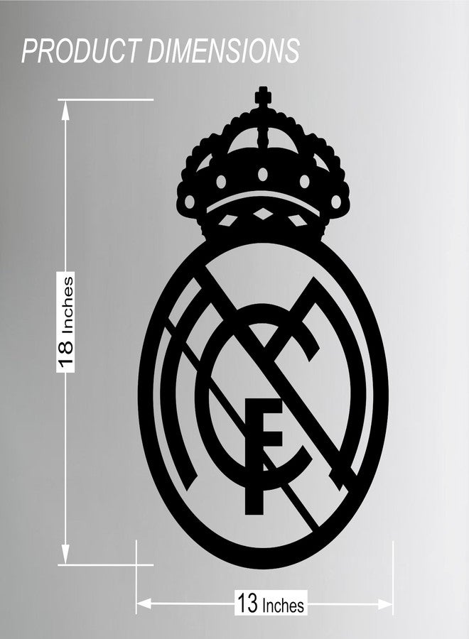 AD INFINITUM® Football Club Logo Wooden plaque | Hanging Wall Art Decor for Living Room Bedroom Kitchen Office | Aesthetic Gift for Football Fan (Real Madrid CF, Black (Single Layer)) - Image 4