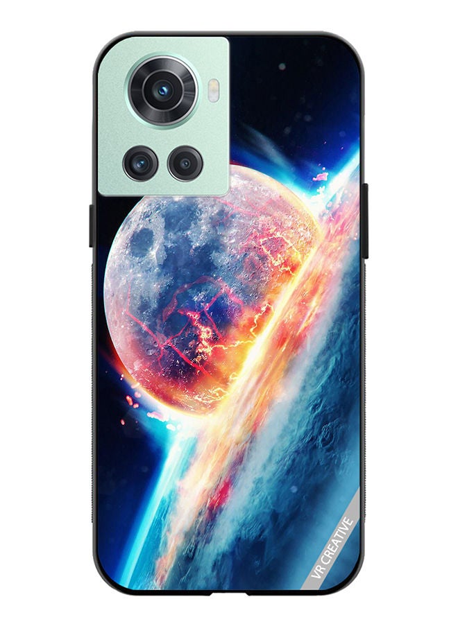 VR CREATIVE Protective Case Cover For OnePlus 10R Fallen Moon Design Multicolour - Image 1