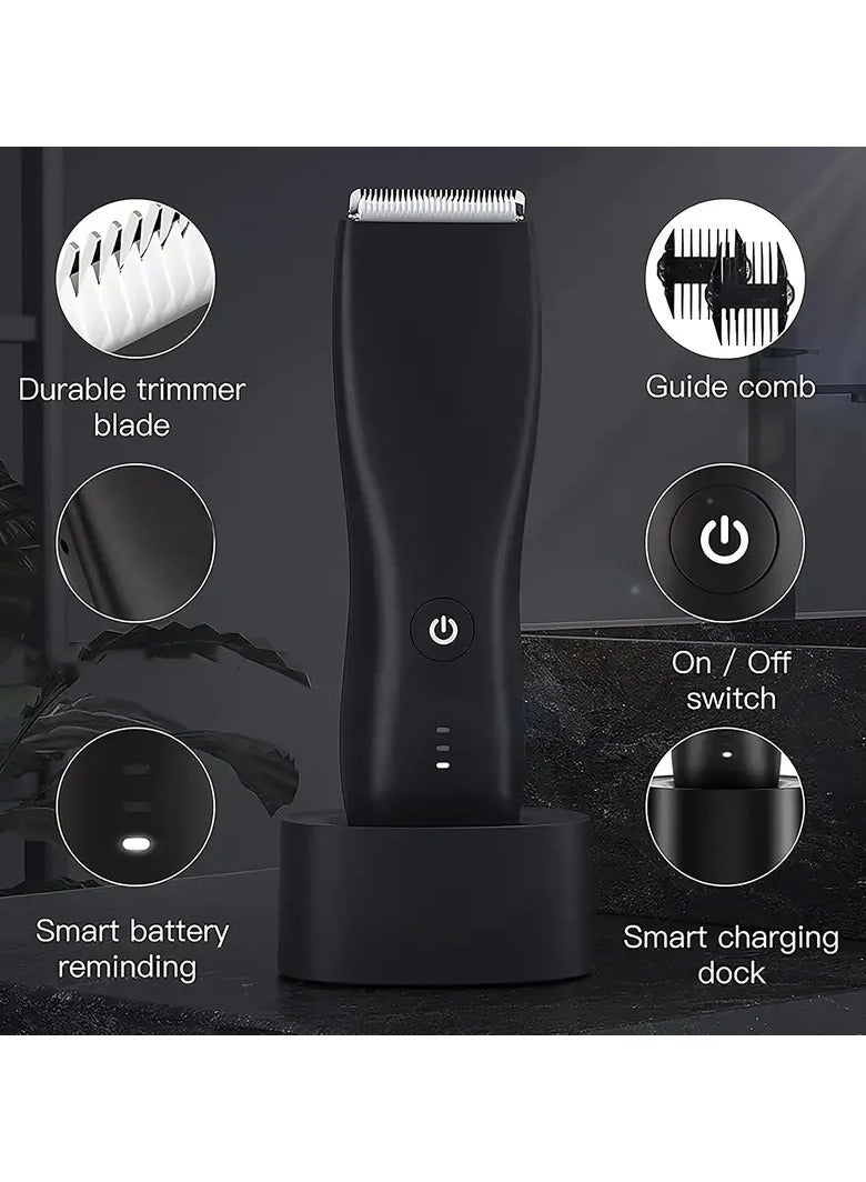 Mes Less Noise Electric Wireless Waterproof Body Hair Trimmer with Dock Charger for Underarm Head Hand Legs Body Shaver - Image 2