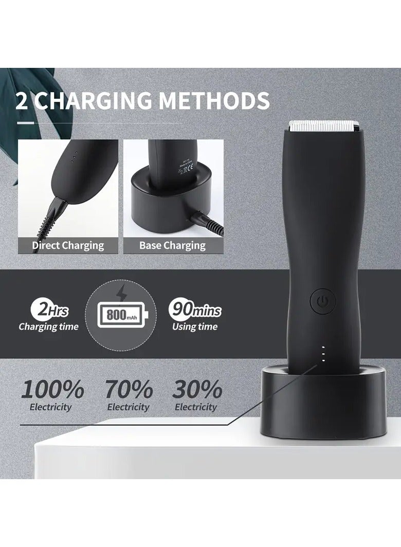 Mes Less Noise Electric Wireless Waterproof Body Hair Trimmer with Dock Charger for Underarm Head Hand Legs Body Shaver - Image 3