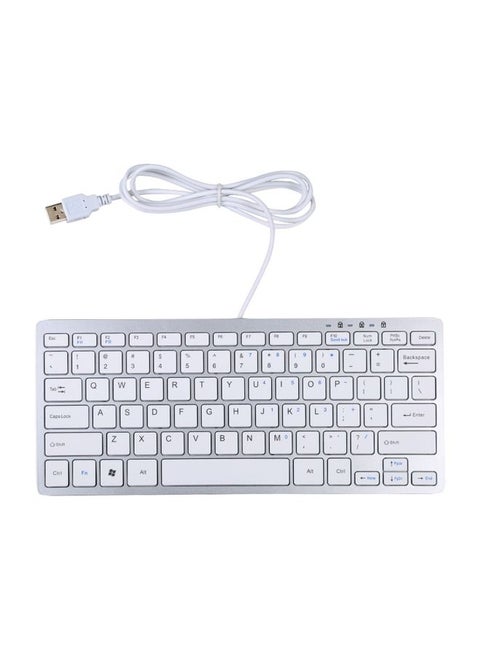 450 78 Keys Ultra-thin USB Wired Keyboard(Silver)