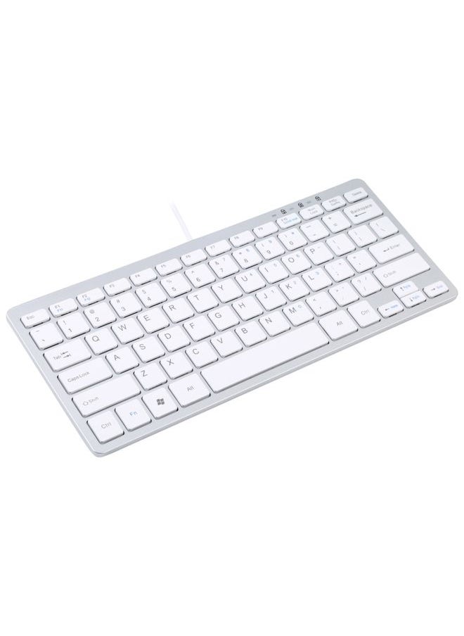 BURAQ - 450 78 Keys Ultra-thin USB Wired Keyboard(Silver) - Image 1