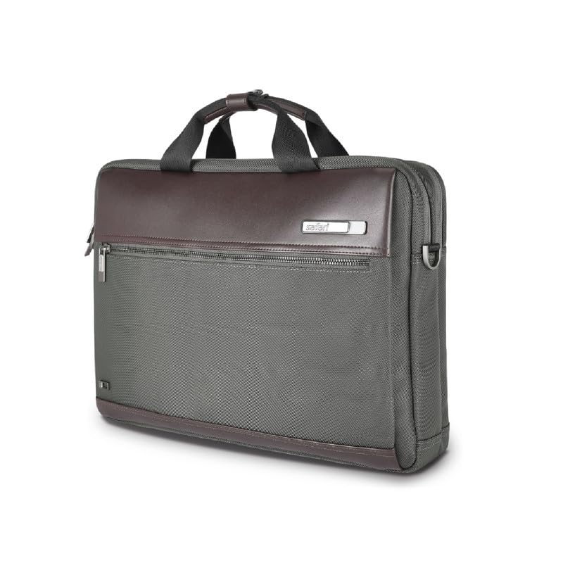 Safari Select Crest Laptop Messanger Bag With Tablet Compartment, Adjustable Shoulder Strap,Fits 14 inch/15.6 inch laptop Compatible, Office Bag Men and Women, Sling Bag, Grey - Image 1