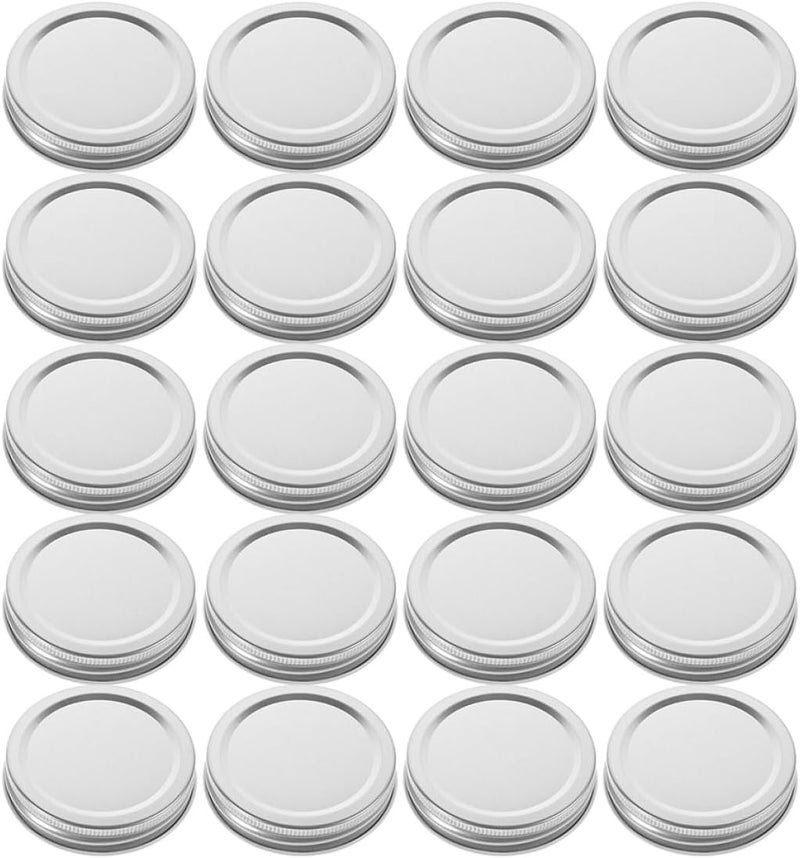 COLLBATH 30pcs Wide Mouth Mason Jar Caps Tinplate Reusable Metal Lids for Canning and Jam Jars Silver 70mm Multipurpose Kitchen Storage Covers - Image 1