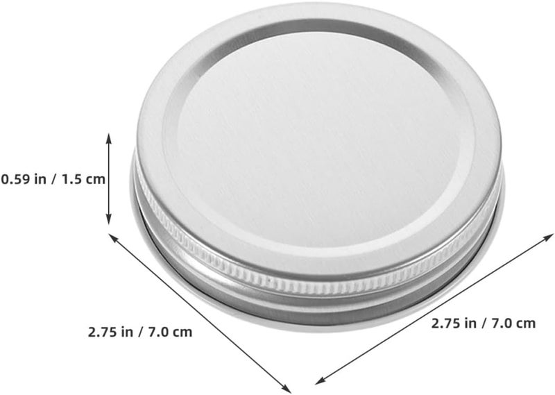 COLLBATH 30pcs Wide Mouth Mason Jar Caps Tinplate Reusable Metal Lids for Canning and Jam Jars Silver 70mm Multipurpose Kitchen Storage Covers - Image 2