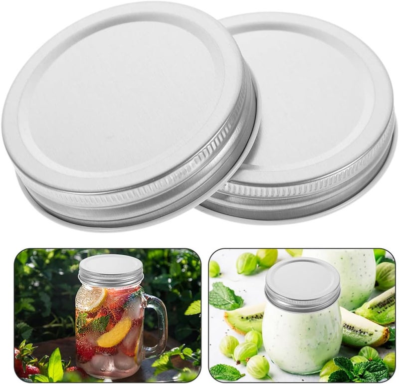 COLLBATH 30pcs Wide Mouth Mason Jar Caps Tinplate Reusable Metal Lids for Canning and Jam Jars Silver 70mm Multipurpose Kitchen Storage Covers - Image 5