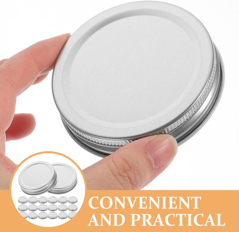 COLLBATH 30pcs Wide Mouth Mason Jar Caps Tinplate Reusable Metal Lids for Canning and Jam Jars Silver 70mm Multipurpose Kitchen Storage Covers - Image 4