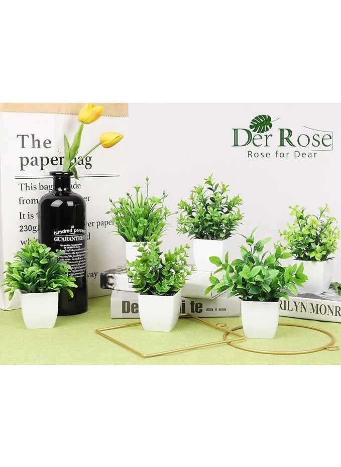 Generic 6 Pack Artificial Plants Small Fake Plants Outdoor Home Decor Farmhouse Bathroom Shelf Decor  - Image 2