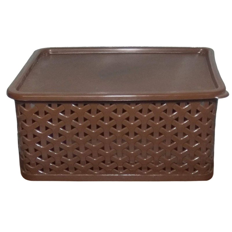 Kuber Industries Kuber Industries Plastic Big Size Multipurpose Solitaire Storage Basket with Lid (Multi) -CTLTC12549  - Image 5