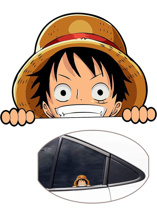 S-Color 2 Pack One Piece Luffy Car stickers Waterproof Vinyl Decal for Cars DIY Anime Motorcycle Laptop Decals Skateboard Bike Bumper Window Stickers  - Image 1