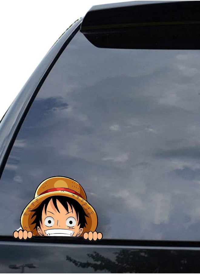 S-Color 2 Pack One Piece Luffy Car stickers Waterproof Vinyl Decal for Cars DIY Anime Motorcycle Laptop Decals Skateboard Bike Bumper Window Stickers  - Image 4