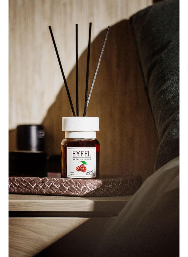 EYFEL Cherry Reed Diffuser, 120ml (4.0 fl oz) | Premium Home Fragrance with Sweet & Fruity Aroma | Long-Lasting Scent for Home & Office - Image 5