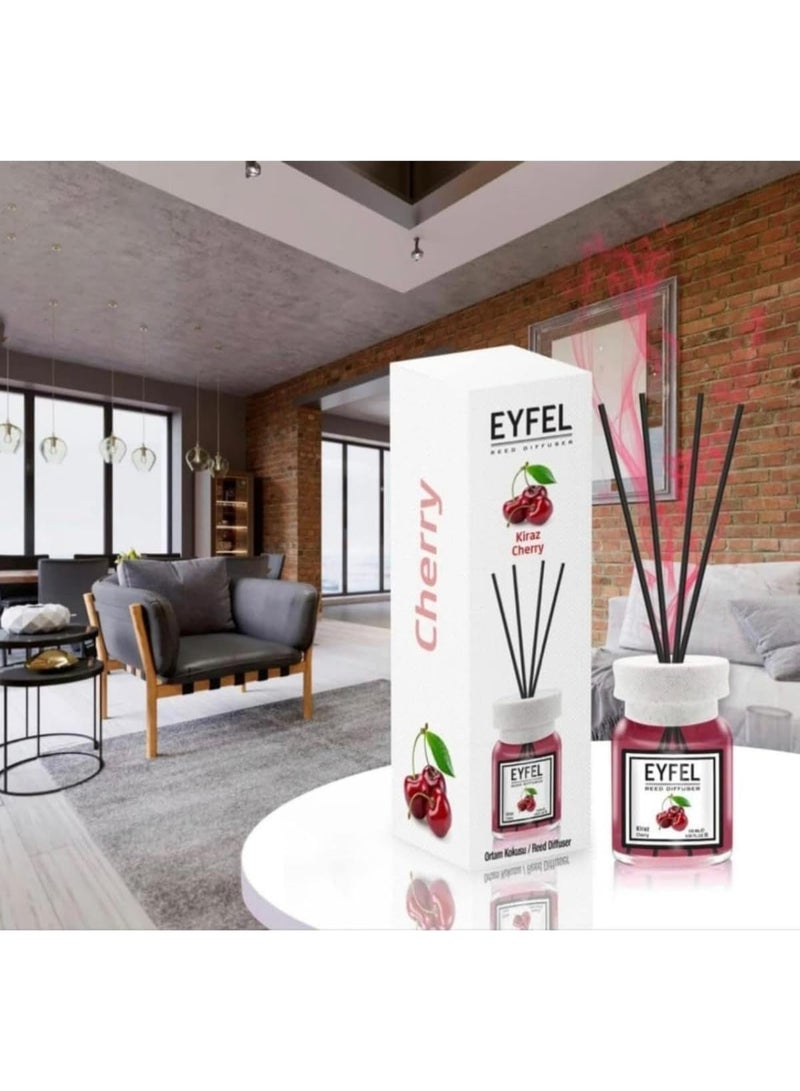 EYFEL Cherry Reed Diffuser, 120ml (4.0 fl oz) | Premium Home Fragrance with Sweet & Fruity Aroma | Long-Lasting Scent for Home & Office - Image 3