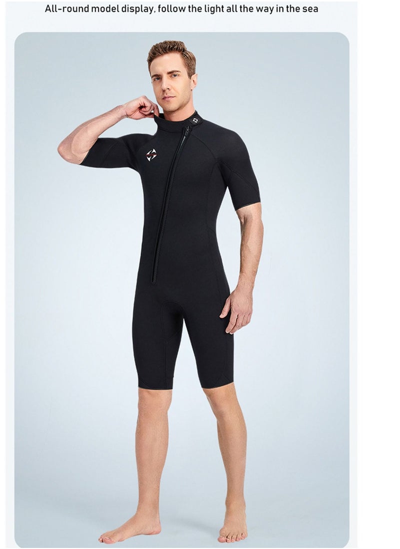 DIVE & SAIL Short-sleeved Wetsuit Snorkeling Swimsuit Black  - Image 1