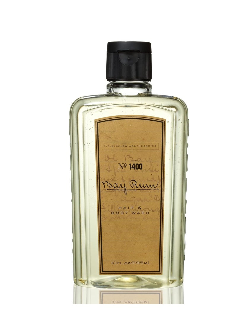 C. O. Bigelow C.O. Bigelow Bay Rum Hair and Body Wash for Men, No. 1400, 10 fl oz. Mens Body Wash and Shampoo with Citrus and Spice Scent, Cruelty Free  - Image 1