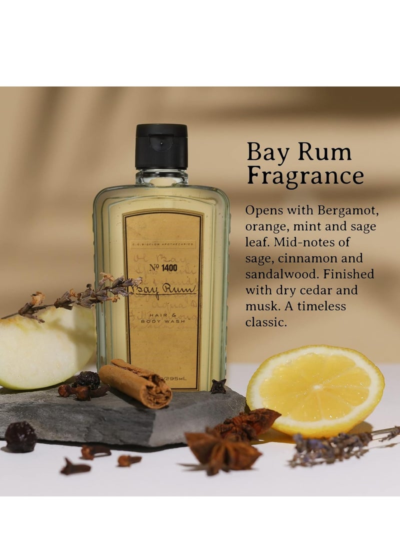 C. O. Bigelow C.O. Bigelow Bay Rum Hair and Body Wash for Men, No. 1400, 10 fl oz. Mens Body Wash and Shampoo with Citrus and Spice Scent, Cruelty Free  - Image 2