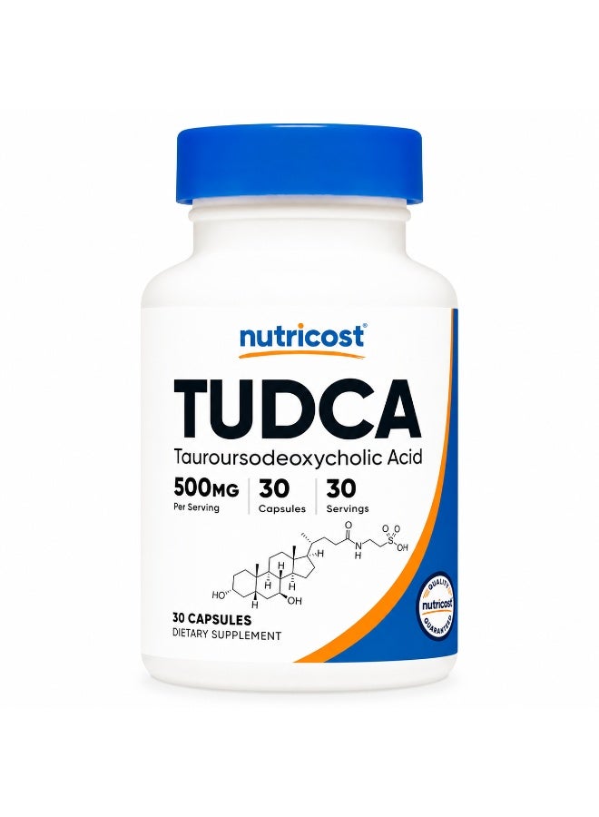 Nutricost TUDCA Tauroursodeoxycholic Acid 500mg Liver and Bile Acid Support Supplement 30 Capsules - Image 1