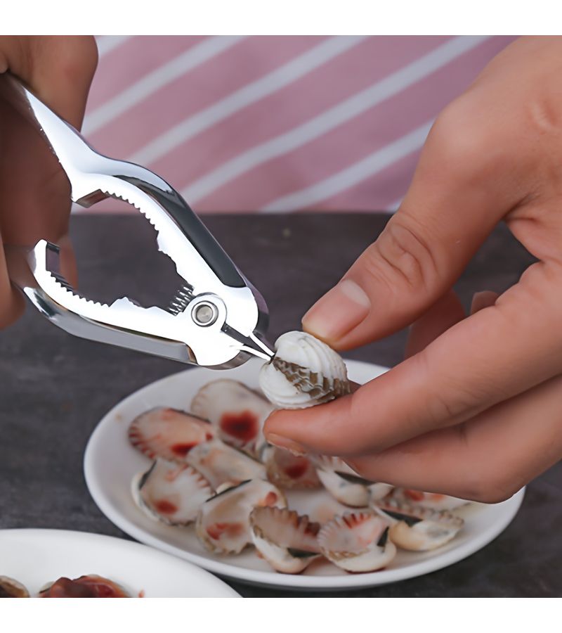 1pc Blood Clam Opener Nut Cracker Multifunctional Seafood Cracker Crab Clamp - Image 1