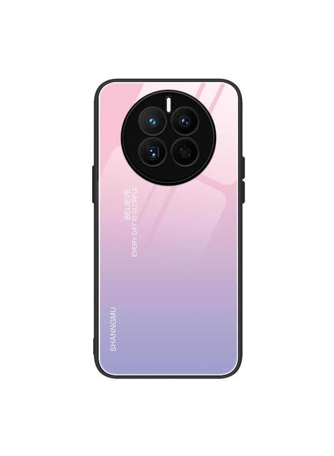 اس-توب جراب لهاتف Huawei Mate 50، جراب هاتف زجاجي ملون مطلي - Image 1