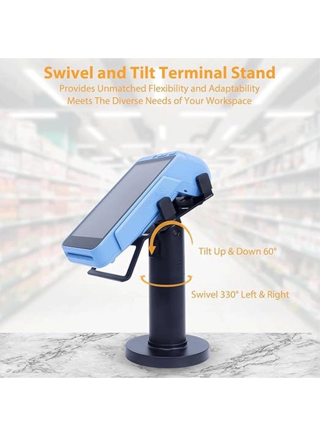 Home Care Universal Credit Card Terminal Stand for Square Terminal 7" Tall Swivel and Tilt Credit Card Readers Square Stand with Handle for Most POS Machine Screw in and Adhesive Installation Black - Image 4