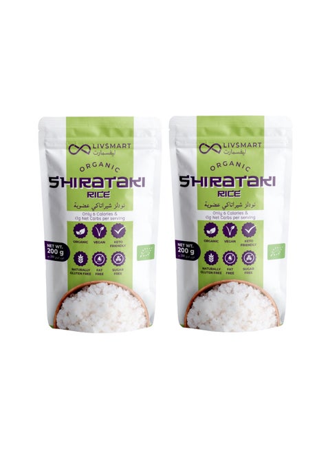 Livsmart Organic Shirataki (Konjac) Rice - Keto Rice 200g (Pack of 2)