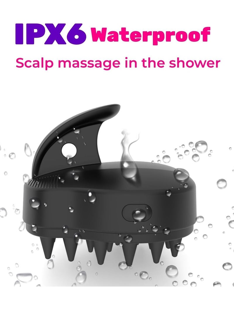 SOLARAE Sonic Hair Shampoo Brush Scalp Massager Shampoo Brush Electric Scalp Massager for Hair Growth Vibrating Head Massager for Women Men Kids Wet Dry Hair Black - Image 4