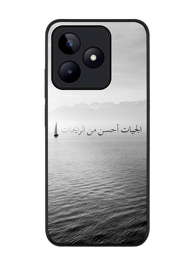 Stylizedd Rugged Black edge case for Realme C51 / Realme Note 50 4G, Slim fit Flexible Anti Drop Thin Cover - The Future Is Better - Image 1