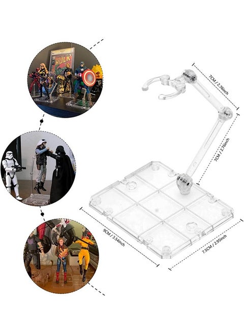 8 Pcs Action Figure Stand Assembled Action Figure Display Stand Base Sturdy Base Transparent Doll Model Holder Figure Assembly Stand for 6" Action Figures