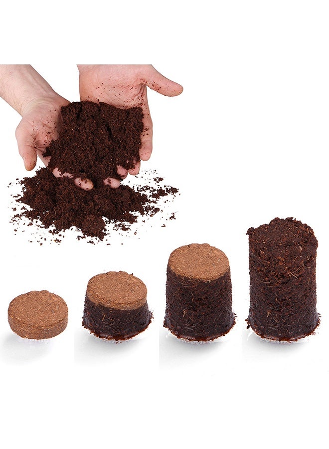اتش واي مجموعة من 10 قطع من أقراص جوز الهند المضغوطة، ركيزة منخفضة الملوحة لتنمية الشتلات لزراعة الخضروات والفواكه (4x1.5 سم 0.6 لتر) - Image 2