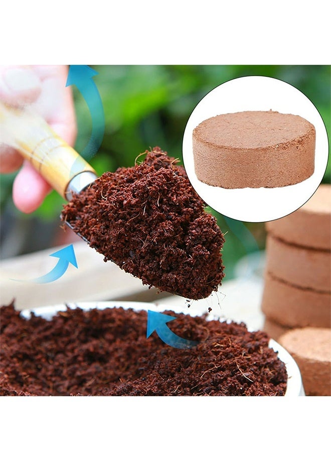 اتش واي مجموعة من 10 قطع من أقراص جوز الهند المضغوطة، ركيزة منخفضة الملوحة لتنمية الشتلات لزراعة الخضروات والفواكه (4x1.5 سم 0.6 لتر) - Image 4