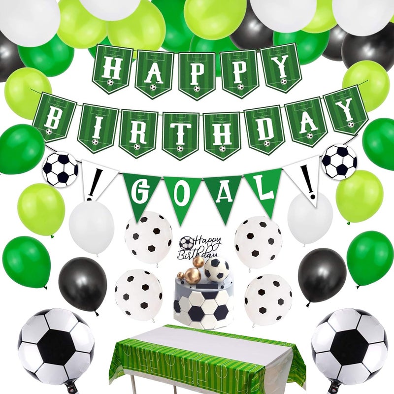 Does not apply Football Party Supplies 75Pcs Kit with Happy Birthday Banner and DIY Cake Topper - Image 1