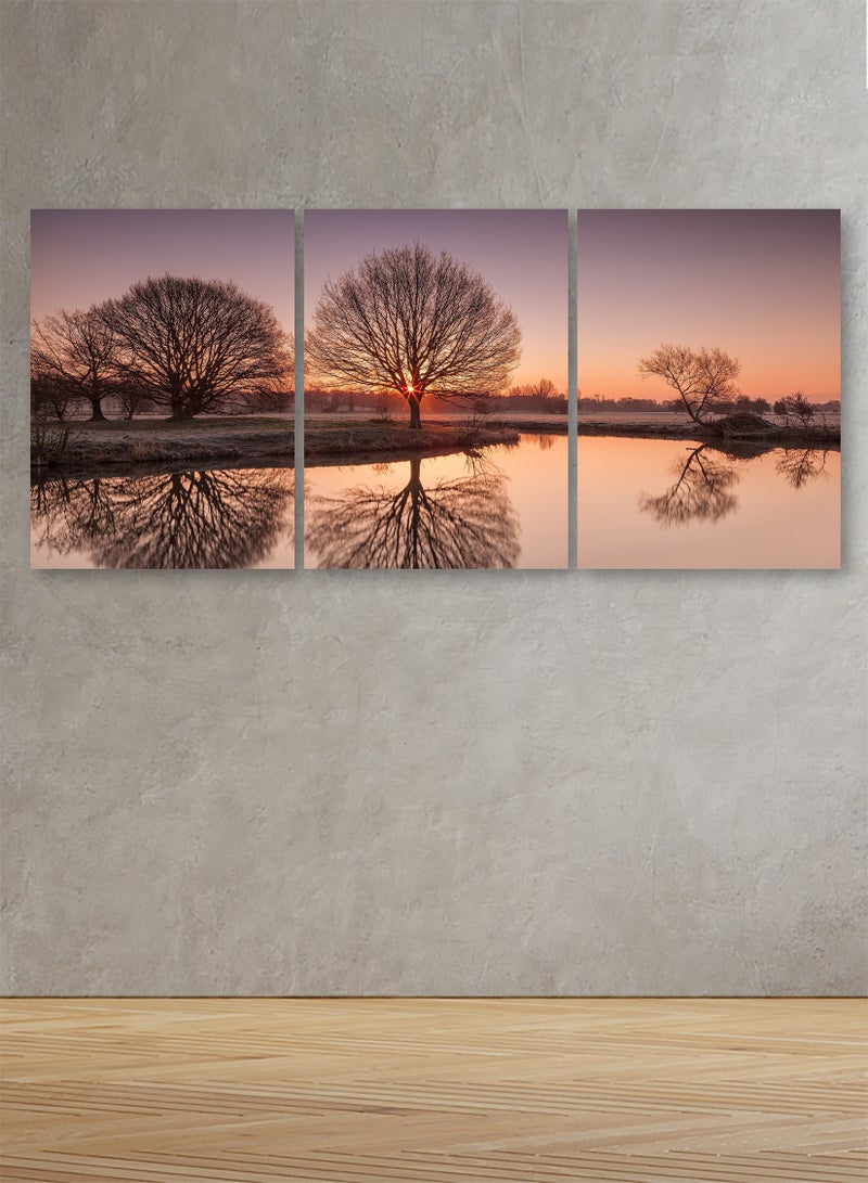 Marktna Set Of 3 Framed Canvas Wall Arts Stretched Over Wooden Frame with a Nature Design - Image 1