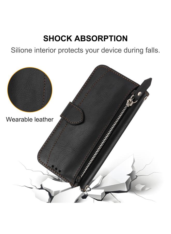 S-TOP Case For Samsung Galaxy S23+ 5G Oil Skin Zipper Wallet Leather Phone Case - Image 5