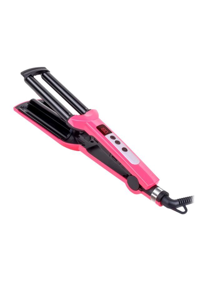 NIBEMINENT Professional Hair Curling Iron Pink/Black 30cm - Image 1