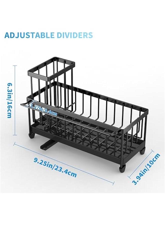 Kitchen Sink Drain Rack Household Iron Storage Rack Multi-Function Desktop Dishwashing Sponge Wipe Storage Rack - Image 3