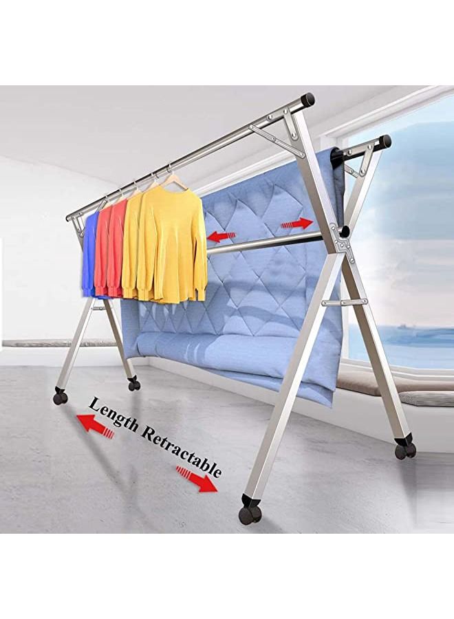 إن كي أكس قابل للتعديل تجفيف الغسيل الغسيل مجفف الملابس القابل للطي مع عجلة - Image 3