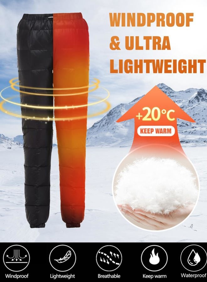Flygo Women's Packable Winter Warm Snow Pants Utility Compression Down Pant Trousers(Black-Large) - Image 3