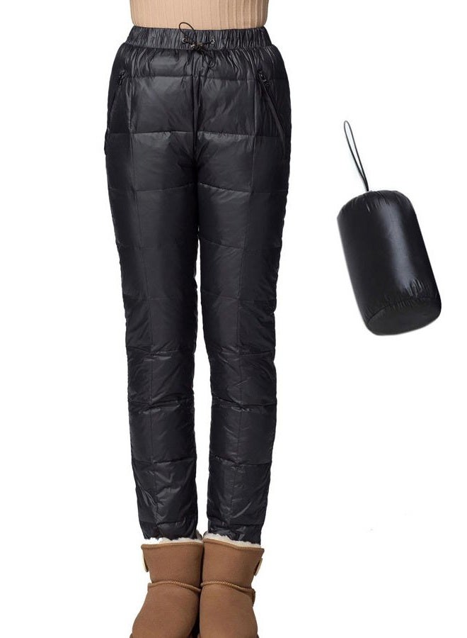 Flygo Women's Packable Winter Warm Snow Pants Utility Compression Down Pant Trousers(Black-Large) - Image 1