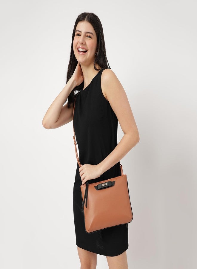 Fastrack Solid PU Structured Sling Bag for Women with Bow Detail | Metal Zipper | Slings for Casual Carry | Ladies Purse Handbag | Trendy Slings for Women - Image 2