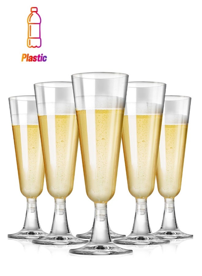 HOMESTAR 10 Pcs Disposable Plastic Champagne Juice Flutes – 4.5 Oz Clear Mimosa Glasses for Weddings, New Year, Birthdays, Engagements, and Parties – Elegant and Durable Toasting Cups, BPA-Free - Image 1