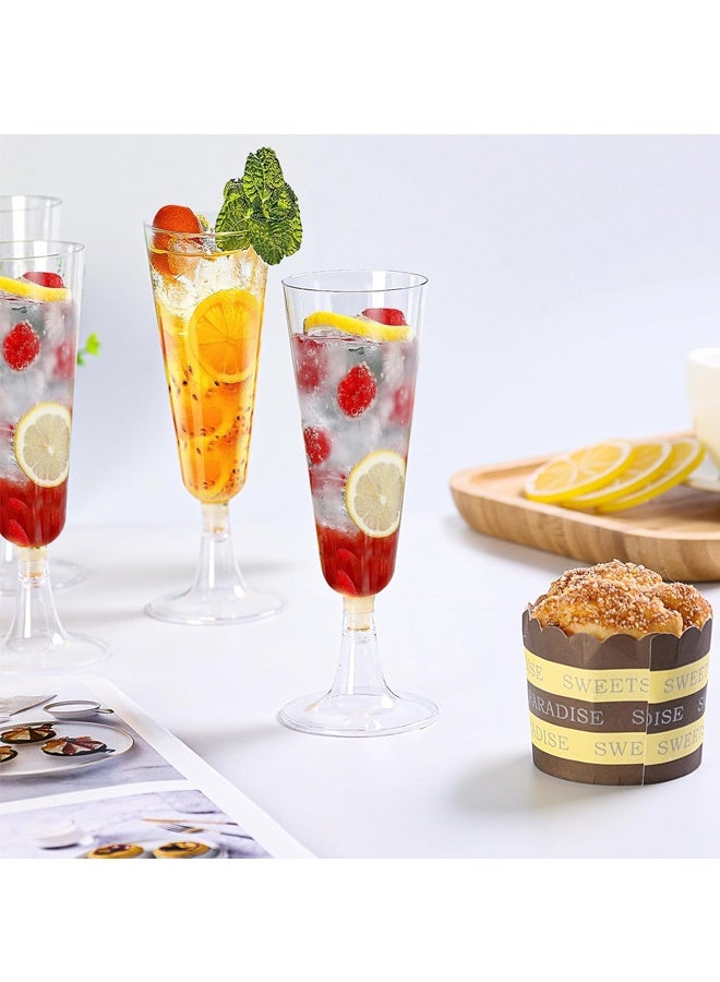 HOMESTAR 10 Pcs Disposable Plastic Champagne Juice Flutes – 4.5 Oz Clear Mimosa Glasses for Weddings, New Year, Birthdays, Engagements, and Parties – Elegant and Durable Toasting Cups, BPA-Free - Image 3