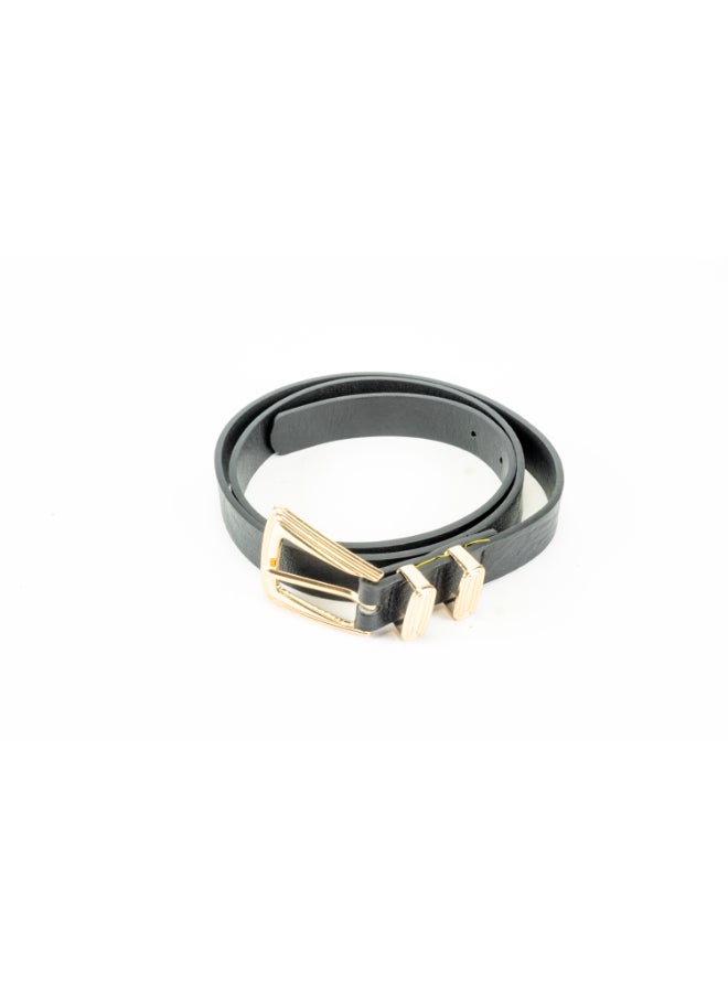 Generic Black Leather Waist Belt For Her 110 CM  - Image 2